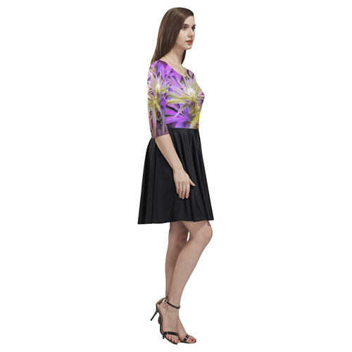 Cannabis Dress Tethys Half-Sleeve Skater Dress(Model D20)