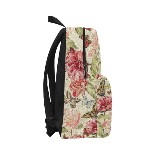 Watercolor Vintage Flowers Butterflies Lace 1 Unisex Classic Backpack (Model 1673)