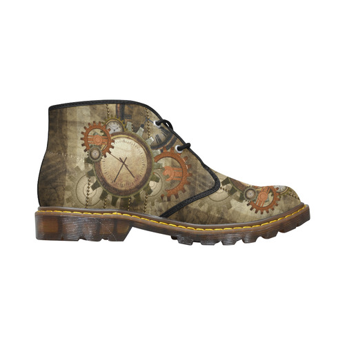 Steampunk, wonderful noble desig, clocks and gears Women's Canvas Chukka Boots (Model 2402-1)