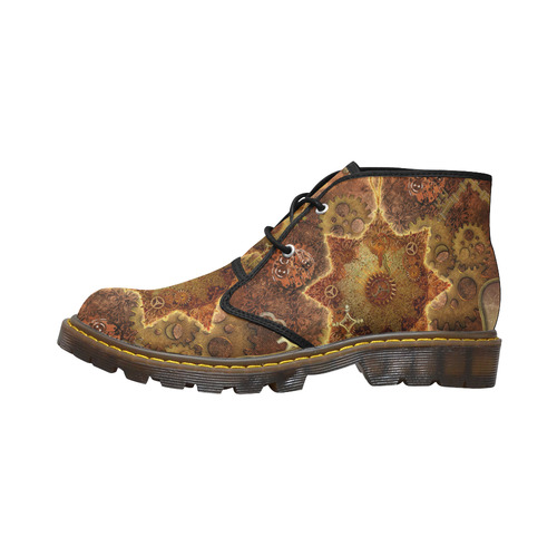 Steampunk, noble design Women's Canvas Chukka Boots (Model 2402-1)