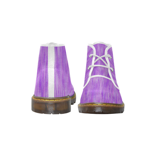 Purple Lavender Splash Women's Canvas Chukka Boots/Large Size (Model 2402-1)