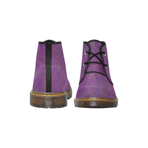 Purple Abstract Women's Canvas Chukka Boots (Model 2402-1)