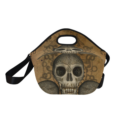 Awesome skull with celtic knot Neoprene Lunch Bag/Large (Model 1669)