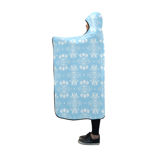 Wall Flower in Airy Blue High Drama by Aleta Hooded Blanket 60''x50''