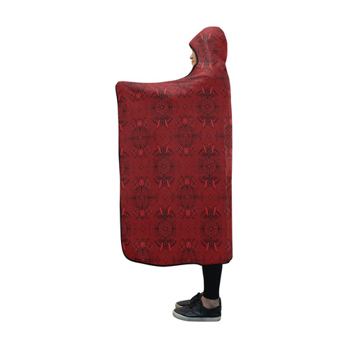 Wall Flower in Aurora Red Drama by Aleta Hooded Blanket 60''x50''