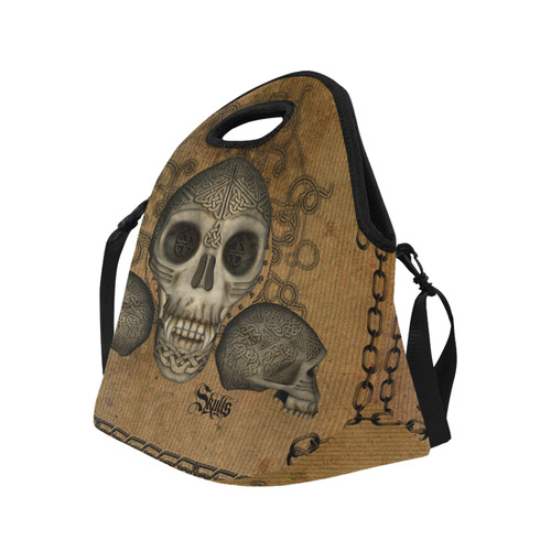 Awesome skull with celtic knot Neoprene Lunch Bag/Large (Model 1669)