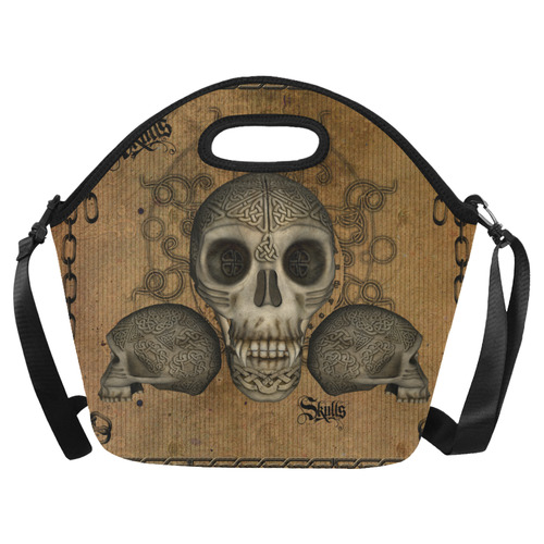 Awesome skull with celtic knot Neoprene Lunch Bag/Large (Model 1669)