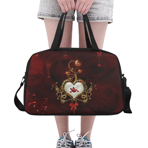 Wonderful heart with dove Fitness Handbag (Model 1671)