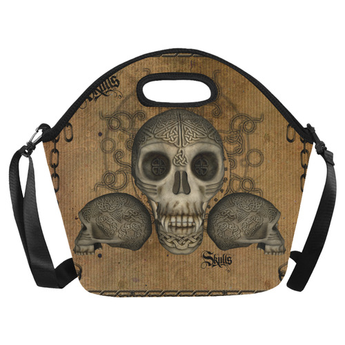 Awesome skull with celtic knot Neoprene Lunch Bag/Large (Model 1669)