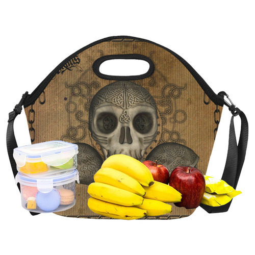 Awesome skull with celtic knot Neoprene Lunch Bag/Large (Model 1669)
