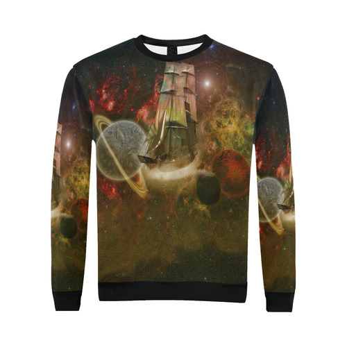 Star Ship All Over Print Crewneck Sweatshirt for Men/Large (Model H18)