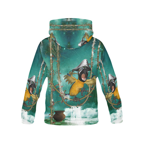 Funny pirate parrot All Over Print Hoodie for Men (USA Size) (Model H13)