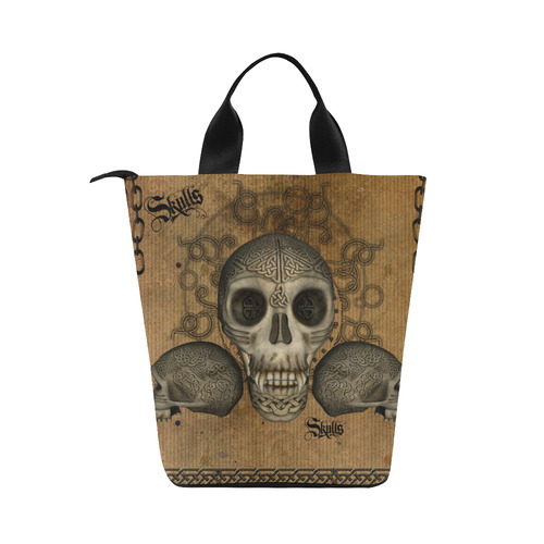 Awesome skull with celtic knot Nylon Lunch Tote Bag (Model 1670)