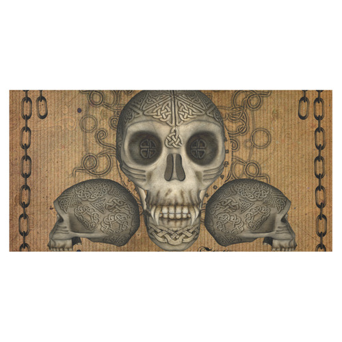 Awesome skull with celtic knot Cotton Linen Tablecloth 60"x120"