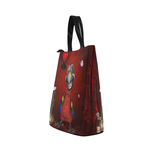 Funny, cute parrot Nylon Lunch Tote Bag (Model 1670)