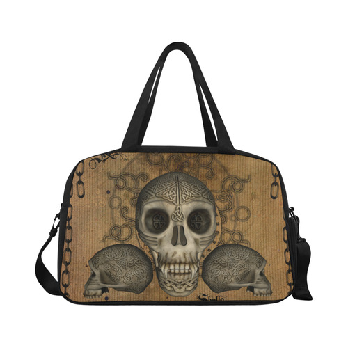 Awesome skull with celtic knot Fitness Handbag (Model 1671)