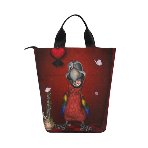 Funny, cute parrot Nylon Lunch Tote Bag (Model 1670)