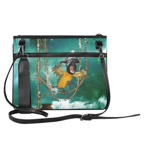 Funny pirate parrot Slim Clutch Bag (Model 1668)