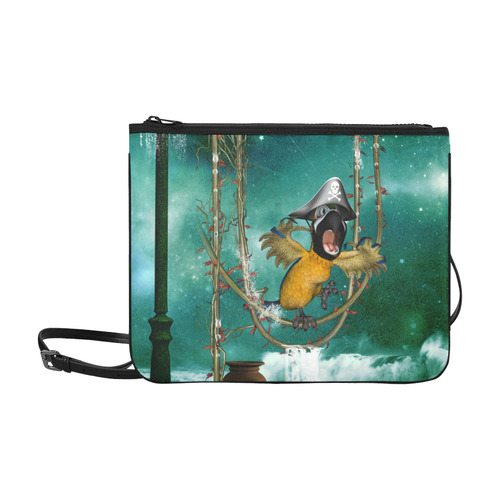 Funny pirate parrot Slim Clutch Bag (Model 1668)