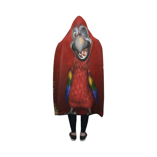 Funny, cute parrot Hooded Blanket 50''x40''