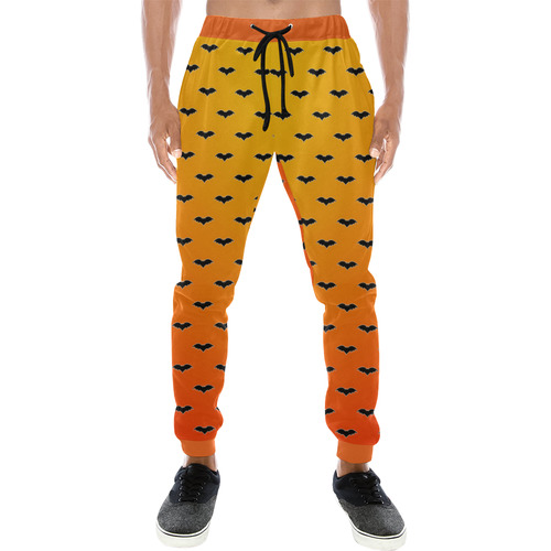 Tiny Bats Orange Men's All Over Print Sweatpants (Model L11)