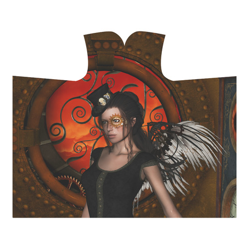 Steampunk lady with steampunk wings Hooded Blanket 60''x50''