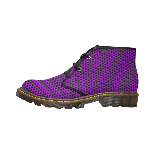 Purple Star Lattice Women's Canvas Chukka Boots/Large Size (Model 2402-1)