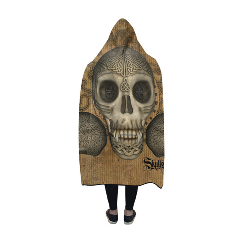 Awesome skull with celtic knot Hooded Blanket 60''x50''