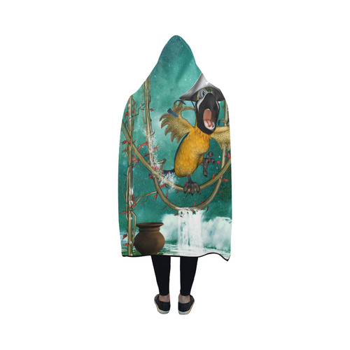 Funny pirate parrot Hooded Blanket 50''x40''