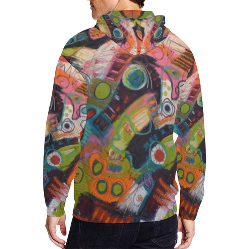 Which Way Desert Wind All Over Print Full Zip Hoodie for Men/Large Size (Model H14)