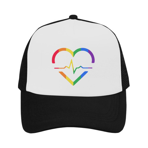 Rainbow Heart Beat Trucker Hat Trucker Hat