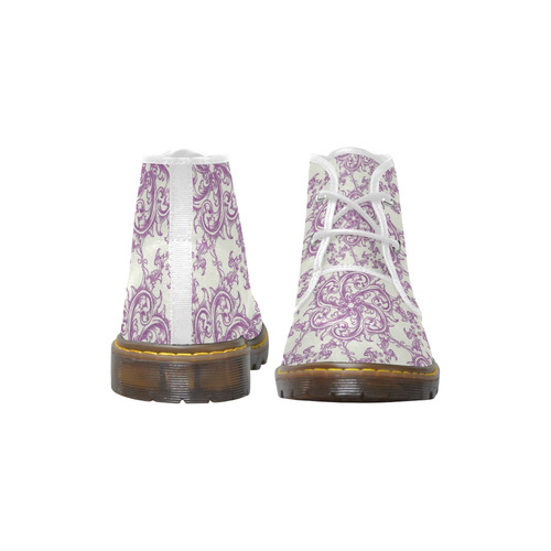 Purple Flower Swirl Men's Canvas Chukka Boots (Model 2402-1)
