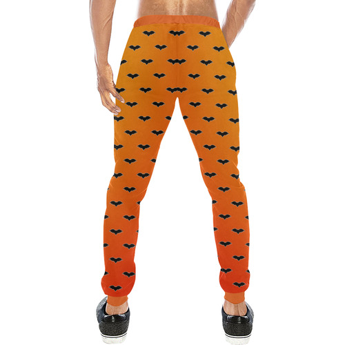 Tiny Bats Orange Men's All Over Print Sweatpants (Model L11)