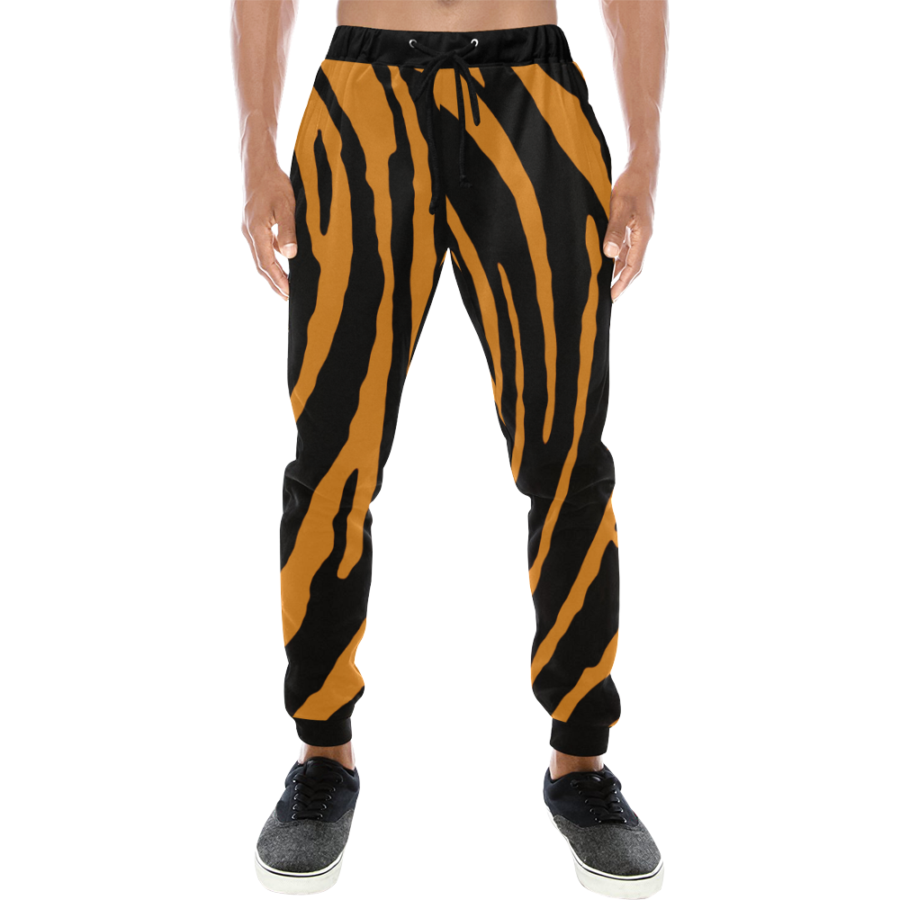 Tiger Stripes Men's All Over Print Sweatpants (Model L11) | ID 