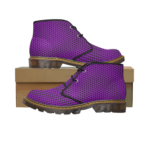 Purple Star Lattice Women's Canvas Chukka Boots/Large Size (Model 2402-1)