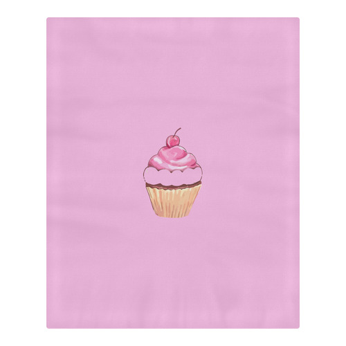 Duvet Cover 2 Pillowcases Pink Cupcakes custom design by Tell3People 3-Piece Bedding Set