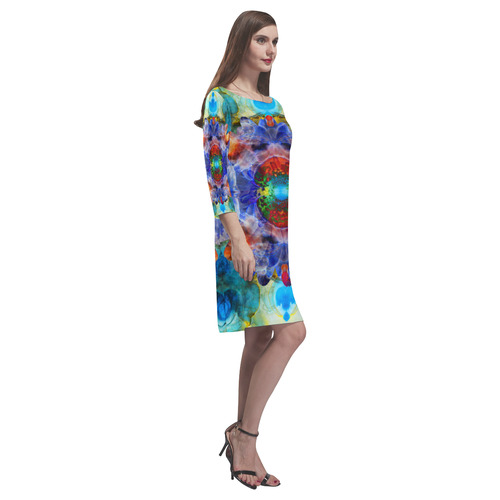 ink-flower Rhea Loose Round Neck Dress(Model D22)