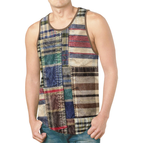 patchwork plaid tartan New All Over Print Tank Top for Men (Model T46)