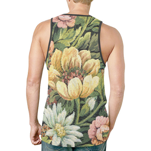 grandma comfy vintage floral New All Over Print Tank Top for Men (Model T46)