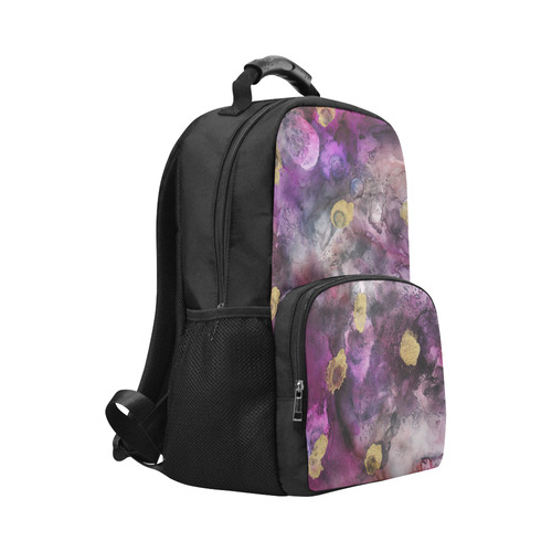 purple-gold-ink Unisex Laptop Backpack (Model 1663)