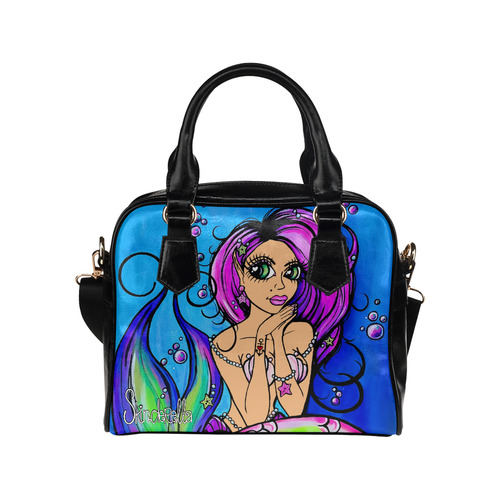 Pink Pinup Mermaid, by Skinderella Shoulder Handbag (Model 1634)