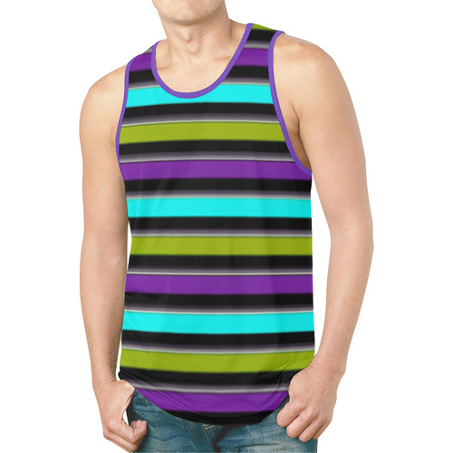 retro stripe 1 New All Over Print Tank Top for Men (Model T46)