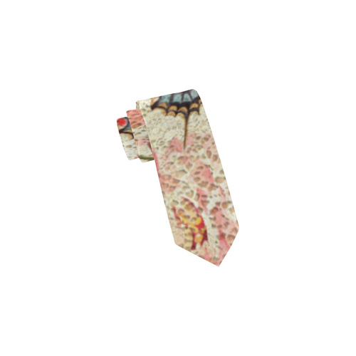 Watercolor Vintage Flowers Butterflies Lace 1 Classic Necktie (Two Sides)