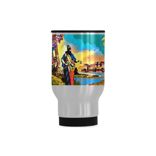 Assyrian King Travel Mug (Silver) (14 Oz)