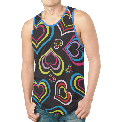 hearts gif rainbow colors New All Over Print Tank Top for Men (Model T46)