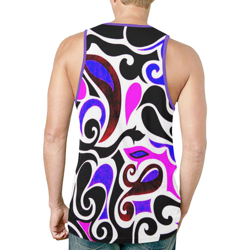 retro swirl abstract doodle New All Over Print Tank Top for Men (Model T46)