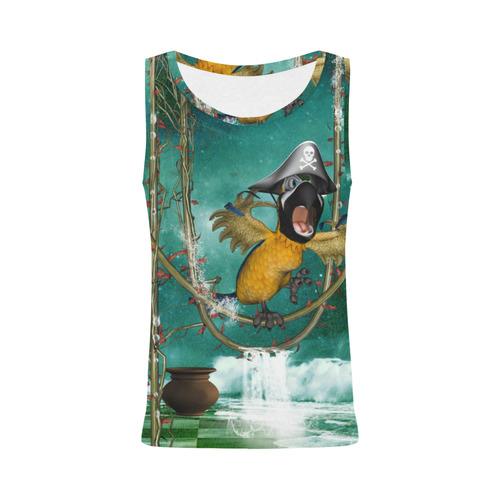 Funny pirate parrot All Over Print Tank Top for Women (Model T43)