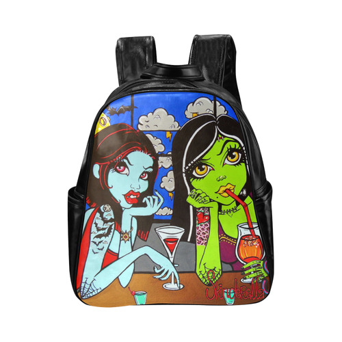 Ghouls Night Out, by Skinderella Multi-Pockets Backpack (Model 1636)