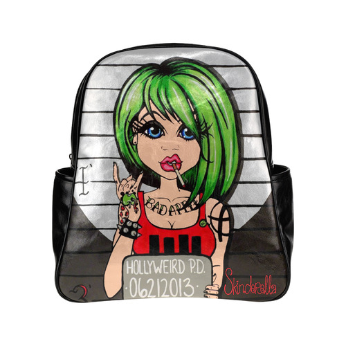 Bad Apple, by Skinderella Multi-Pockets Backpack (Model 1636)