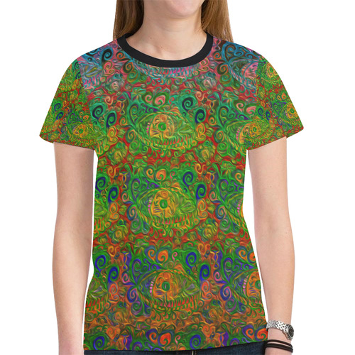 Your Paisley Eye Oil Paint by MJS and Aleta New All Over Print T-shirt for Women (Model T45)